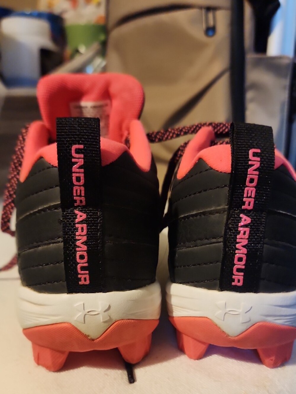 Under Armour Kids Black Sneakers with Pink Accents - Picture 6 of 8